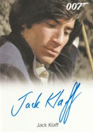 2013 RITTENHOUSE James Bond Autographs and Relics Full Bleed Autographs Jack Klaff