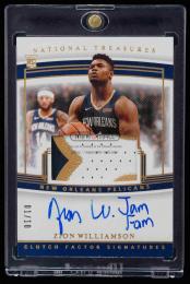 2019-20 Panini National Treasures Clutch Factor Jersey Autograph Prime #1 Zion Williamson 【1/10】 New Orleans Pelicans