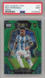 2022-23 Panini Select FIFA Enzo Fernandez Mezzanine Green #147 RC【2/5】【PSA9】 Argentina