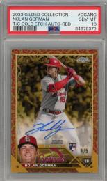 2023 Topps Gilded Collection Nolan Gorman Chrome Gold Etch Autographs Red #CGA-NG RC【4/5】【PSA10】 St. Louis Cardinals