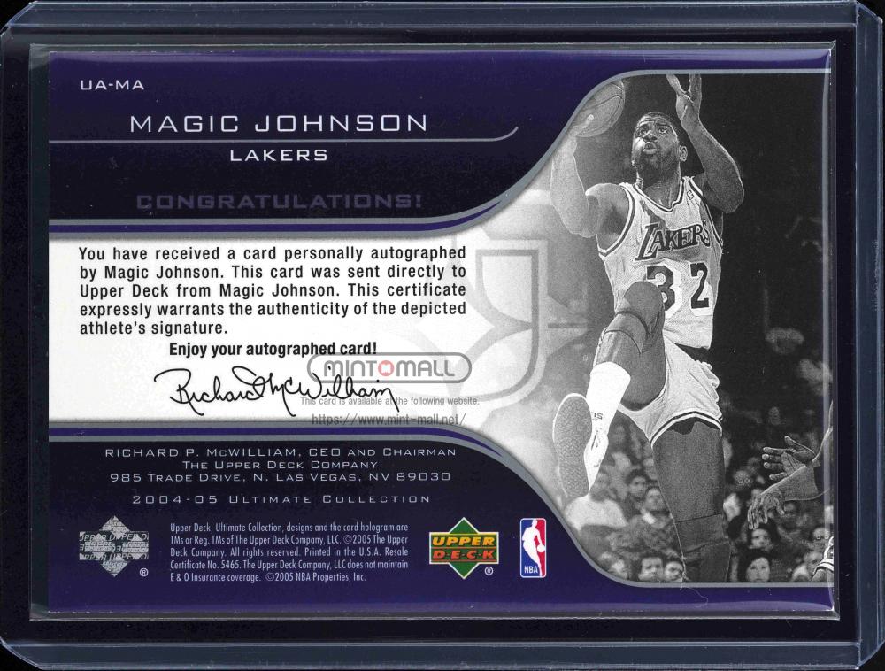 ミントモール / MINT VAULT店 (MSV委託品通販) / 2004-05 Upper Deck Ultimate Collection  #MA Achievements Autograph Magic Johnson 【21/24】 Los Angels Lakers