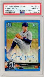2018 Bowman Draft Casey Mize #CDACM Chrome Autograph Blue Wave Refractor【17/150】【PSA 10】 Detroit Tigers