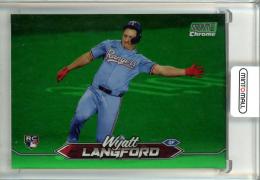 2024 Stadium Club Wyatt Langford Chrome Green Refractors Texas Rangers