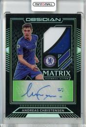 2019-20 Panini Obsidian Soccer Andreas Christensen Matrix Material Autograph/Electric Etch Green/#MX-ACH【22/25】 Chelsea FC