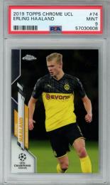 2019 Topps Chrome Uefa Champions League Erling Haaland Base/RC/#74【PSA9】 Borussia Dortmund