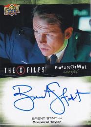 2019 UPPER DECK X-Files UFOs and Aliens Paranormal Script Autographs Brent Stait as Corporal Taylor