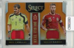 2015-16 PANINI Select Iker Casillas/Sergio Ramos Double Team Memorabilia Orange #DTC]R【082/149】 Spain