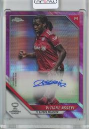 2021-22 Topps Chrome UEFA Women’s Champions League Soccer  Viviane Asseyi Chrome Autographs/Pink Prism/#BA-VA 113/150