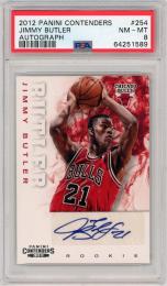 2012-13 PANINI Contenders Jimmy Butler Rookie Autograph #254 PSA8 NEAR MINT-MINT