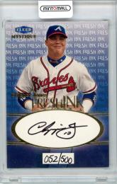 1999 FLEER Sky Box Chipper Jones AUTO【052/500】 Atlanta Braves ※裏面白カケあり
