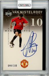 【表面右上角若干白欠けあり】2002 UPPER DECK Manchester United Ruud Van Nistelrooy Autograph【044/100】