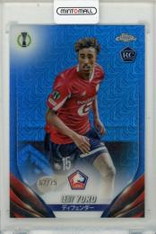 2023-24 TOPPS Chrome UEFA Club Competitions Japan Leny Yoro Blue Mojo Refractors #154【62/75】 Lille OSC