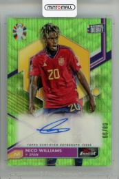 2023 TOPPS Finest Road to UEFA Euro '24 Nico Williams Autographs Neon Green Wave Refractors #BCANW【08/99】 Spain