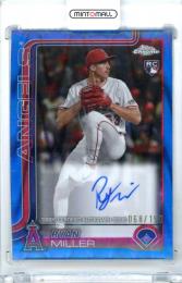 2025 Topps Chrome Baseball Ryan Miller #RA-RM Rookie Autograph Blue Raywave Refractor Parallel【068/150】 Angels