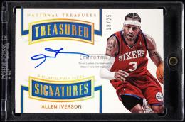 2017-18 Panini National Treasures #32 Allen Iverson Treasured Signatures【18/25】 Philadelphia 76ers