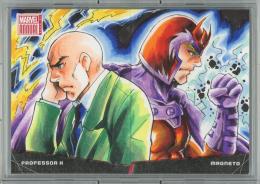 2020-21 Upper Deck Marvel Annual Sanna Umemoto/Sanna U/Suo Battle Booklet Sketch Cards/Professor X vs Magneto【1/1】