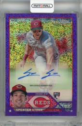 2023 Topps Chrome Update Series Spencer Steer Chrome Update Autographs Purple Speckle #AC-SS RC ※へこみあり【178/299】 Cincinnati Reds