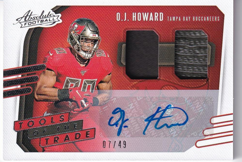 MINT 2020 Panini Absolute Football Tampa Bay Buccaneers O.J. Howard Tools of the Trade Double Relics Prime Parallel 07 49