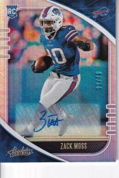 2020 Panini Absolute Football Buffalo Bills Zack Moss Signature Rookies , Blue Parallel 22/75