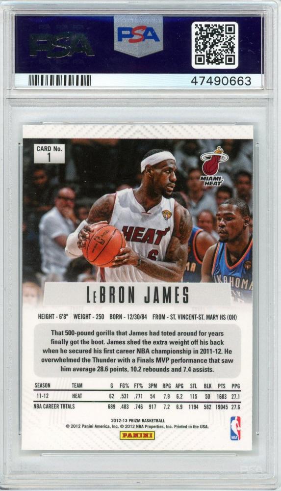 ミントモール / MINT 新宿店 / 2012-13 PANINI Prizm #1 【PSA9】 LeBron James Miami Heat