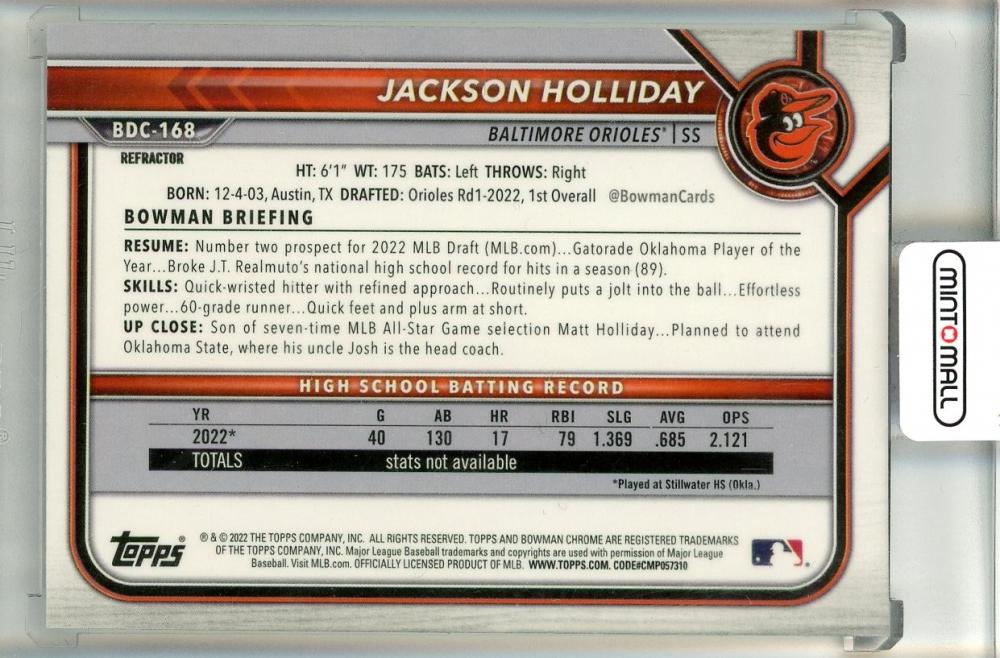 ミントモール / MINT 池袋店 / 2022 Bowman Chrome Draft Jackson Holliday