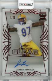 2021 Leaf Trinity  Jaylen Twyman Clear Autographs Red(パラレル版)(1stナンバー!) 1/15