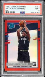 2020-21 Donruss Optic Anthony Edwards RC Red #151【37/99】【PSA MINT 9】 Minnesota Timberwolves