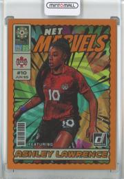 2023 Donruss FIFA Women’s World Cup  Ashley Lawrence Net Marvels Orange Parallel 09/49