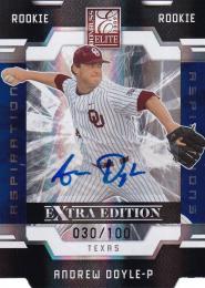 2009 Donruss Elite Texas Rangers Andrew Doyle Extra Edition Signature Aspirations  030/100