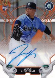 2019 Topps High Tek Seattle Mariners Justus Sheffield Autographs Orange(パラレル版)(Lastナンバー!) 25/25
