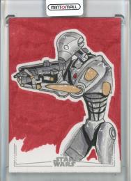 2025 Topps Chrome Star Wars battle droid sketch by Sir Edmund Duke【1of1(1/1)】