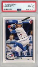 2020 Topps Bowman Bo Bichette Base Paper #52 RC【PSA10】 Toronto Blue Jays