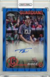 2024 Topps Chrome Update Tanner Bibee Autographs Blue RayWave Refractors #ACTBI【002/150】