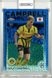 2025 Topps UEFA Japan Edition Cole Campbell #191 Base Blue Mojo Refractor Parallel【04/75】 Borussia Dortmund