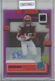 2022 Panini Clearly Donruss Football  David Bell  Rated Rookie Autograph Purple 084/175