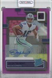 2022 Panini Clearly Donruss Football  Jalen Tolbert Rated Rookie Autograph Purple 090/175