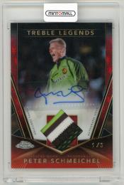 2024-25 Topps Chrome Manchester United Soccer Deluxe Edition Peter Schmeichel Treble Legends Autograph Relics Red Devil Refractor Parallels【1/5】