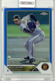 2023 TOPPS NPB CHROME ベースボールカード 阪神 青柳晃洋 Base Blue Refractor 129/150