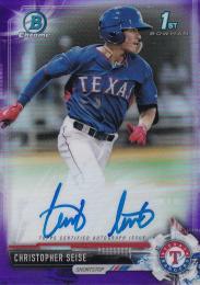 2017 Topps Bowman Chrome Texas Rangers Christopher Seise Draft Autographs Purple Refractorsパラレル版 053/250