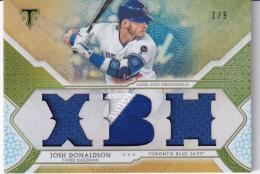 2018 Topps Triple Threads Toronto Blue Jays Josh Donaldson Relics Gold(パラレル版)(1stナンバー!) 1/9