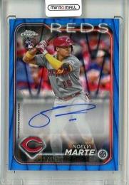 2024 Topps Chrome Update Noelvi Marte #AC-NM RC Autographs Blue Ray Wave Refractors【131/150】 Reds