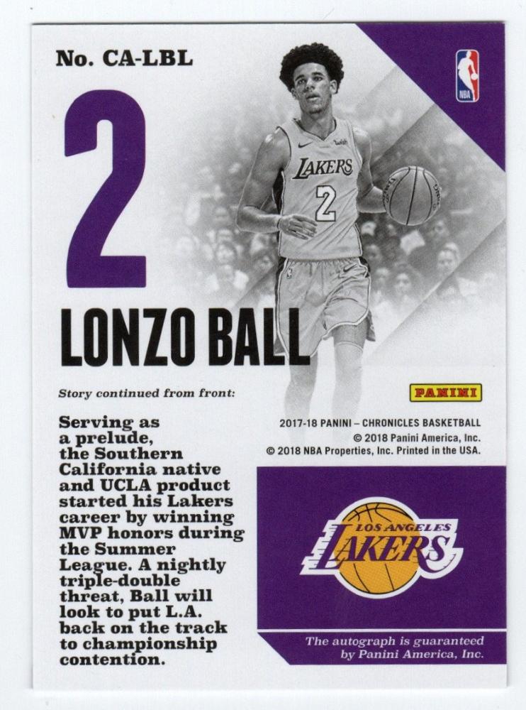 NBA カード Lonzo Ball 直筆サイン
