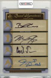 2012 UPPER DECK SP Signature Edition Brett Hunter/Max Stassi/Cecil Tanner/Jemile Weeks Quad Signatures #OAK21 Oakland Athletics