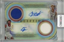 2022-23 Topps Bowman University Inception Gradey Dick/Ernest Udeh Jr. Dual Autograph Relics #DADR-DU ※へこみあり【02/99】 Kansas