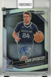 2024-25 Panini Prizm Black Cam Spencer Autographs Silver RC #218