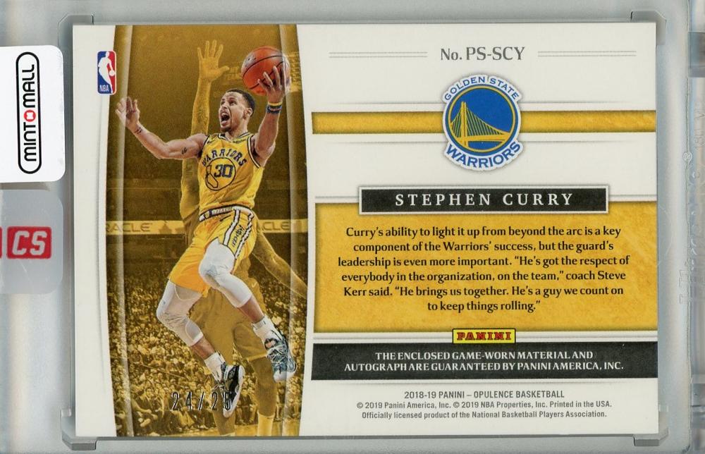 ミントモール / MINT 浦和店 / 2018-19 Panini Opulence Golden State Warriors Stephen  Curry Precious Swatch Signatures auto 24/25