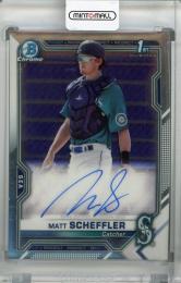 2021 Topps Bowman Chrome Seattle Mariners Matt Scheffler Prospect Autographs