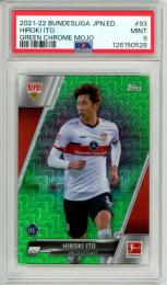 2021-22 Topps Bundesliga Japan Edition Hiroki Ito #93 Base Green Mojo Parallel【70/99】【PSA9】 VfB Stuttgart