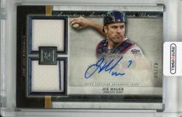 2020 Topps Museum Collection Minnesota Twins Joe Mauer Single-Player Signature Swatches Dual Relic Autograph Copper 43/50