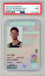 2023-24 Panini Contenders Victor Wembanyama #1 Permit to Dominate【PSA9】 San Antonio Spurs